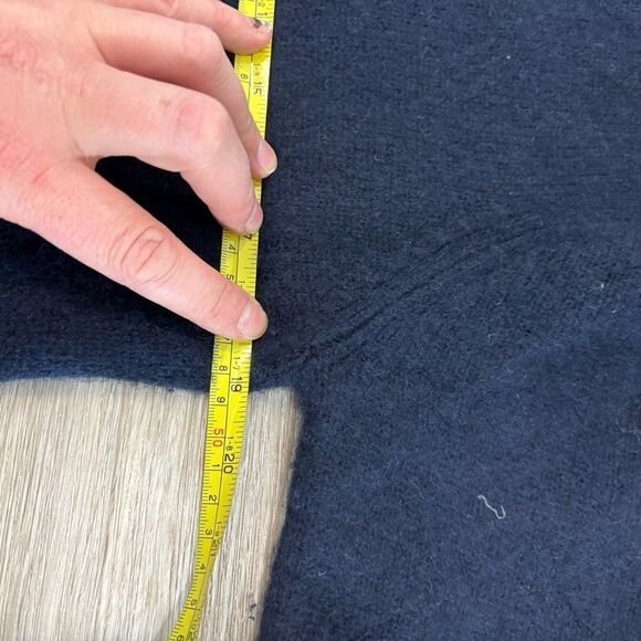 Theory Knit Navy Blue Cashmere Silk Mini Dress 3/4 Sleeves length sz M - Picture 10 of 11